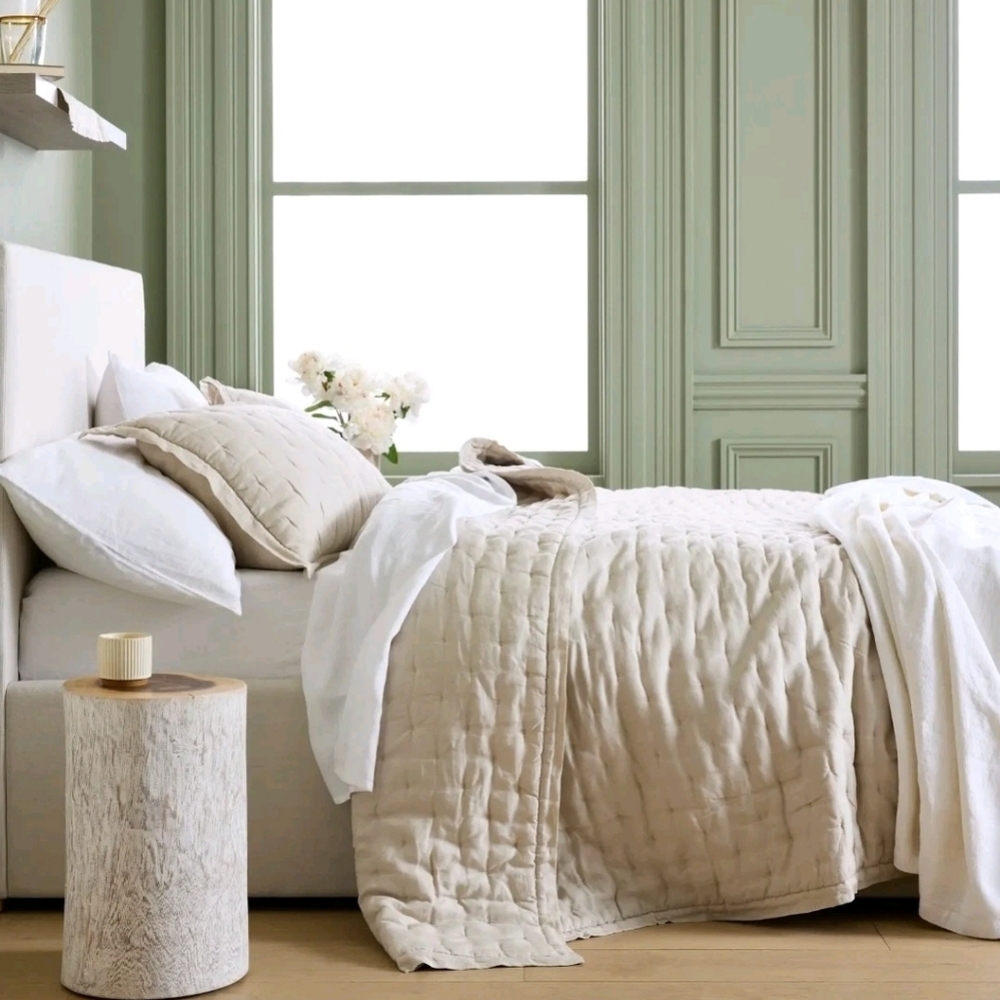 Quince Linen Sand Dream Quilt! King/ Cal King! (876) - Picture 2 of 8